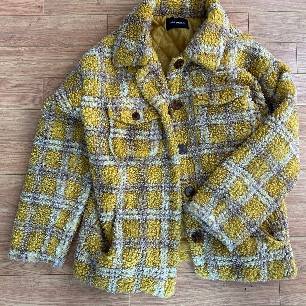 Anthropologie Yellow Plaid Jacket